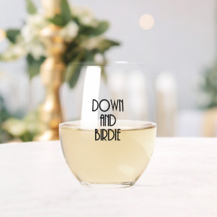 Down and Birdie Stemless Wine Glass