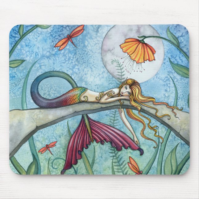 Down by the Pond Mermaid Art Mouse Mat (Front)