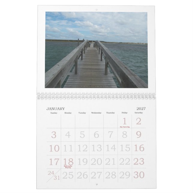 Down by the Sea, Cape Cape Cod Calendar (Jan 2027)
