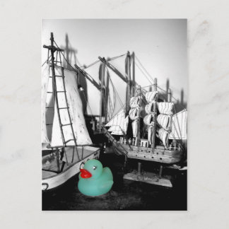 "Down by the Seaside" rubber duck postcard