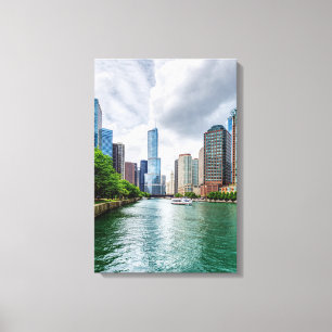 Down Chicago River Canvas Print