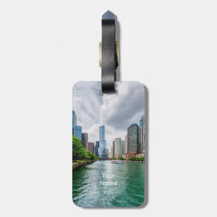 Down Chicago River Luggage Tag
