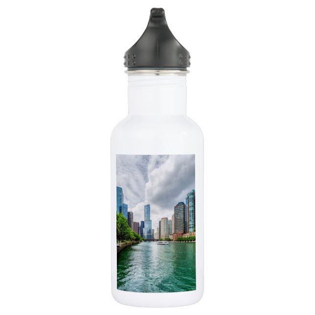 Down Chicago River Stainless Steel Water Bottle (Right)