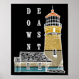 Down East Maine Lighthouse Coastal Region Poster