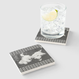 down fluffy stone coaster