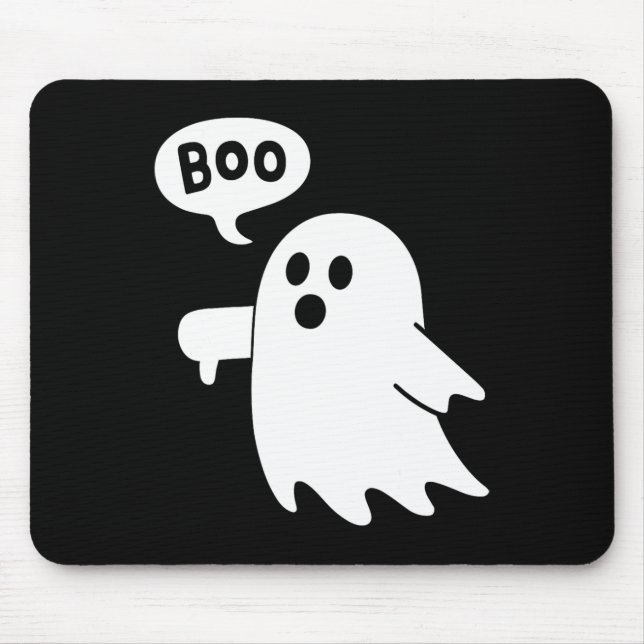 Down Ghost Screaming Boo Disapproval Ghost Hallowe Mouse Mat (Front)