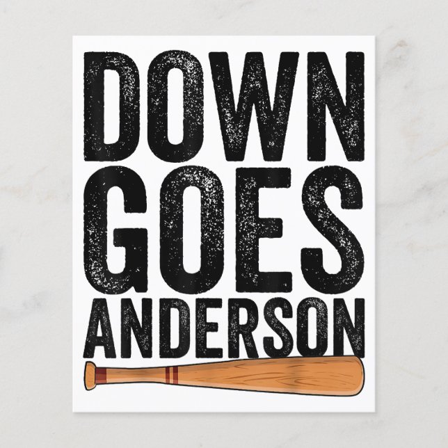 DOWN GOES ANDERSON FUNNY BASEBALL gift ANDERSON  (Front)