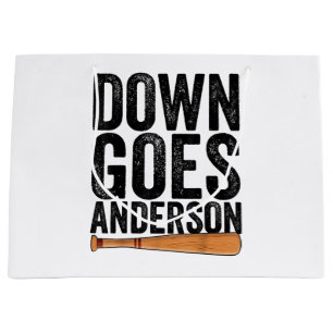 DOWN GOES ANDERSON FUNNY BASEBALL gift ANDERSON  Large Gift Bag