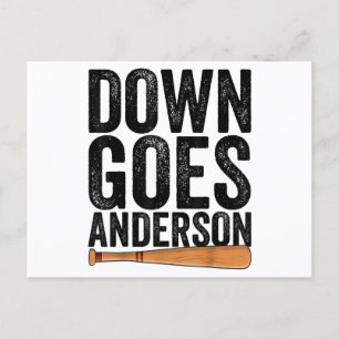 DOWN GOES ANDERSON FUNNY BASEBALL gift ANDERSON  Postcard