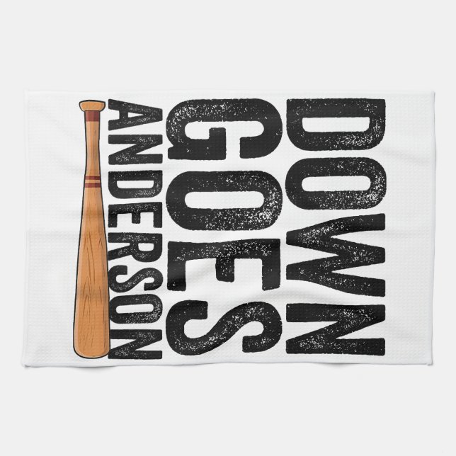DOWN GOES ANDERSON FUNNY BASEBALL gift ANDERSON  Tea Towel (Horizontal)
