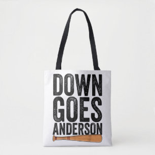 DOWN GOES ANDERSON FUNNY BASEBALL gift ANDERSON  Tote Bag