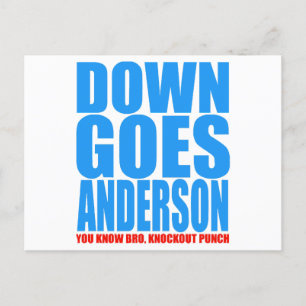 Down Goes Anderson  Holiday Postcard