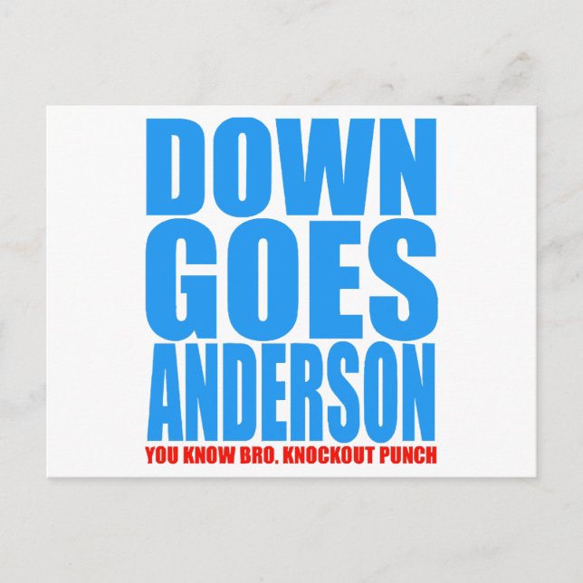 Down Goes Anderson  Postcard (Front)