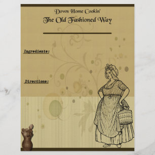 Down Home Cooking- Recipe Page Insert