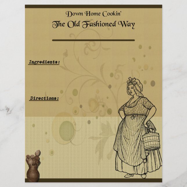 Down Home Cooking- Recipe Page Insert (Front)