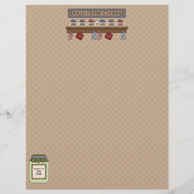 Down Home Cooking Recipe Pages 2 (Un-Lined) (Front)