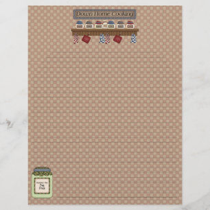 Down Home Cooking Recipe Pages (Lined)