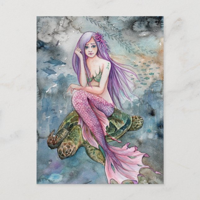 Down in Atlantis - Mermaid Postcard (Front)