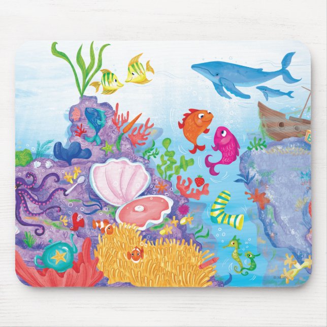 Down In The Ocean Mouse Mat (Front)