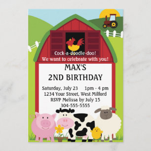 Down on the Farm 2 Birthday Invitation