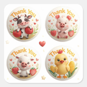 Down on the Farm – Cute Thank You Stickers