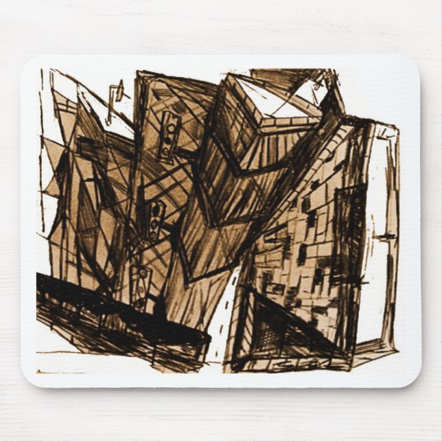 down perspective white mouse mat (Front)