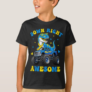 Down Right Awesome Dino World Down Syndrome Day T-Shirt