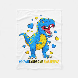 Down Right Awesome Dinosaur Down Syndrome Fleece Blanket