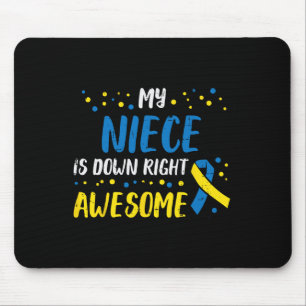 Down Right Awesome Down Syndrome Awareness Aunt Un Mouse Mat