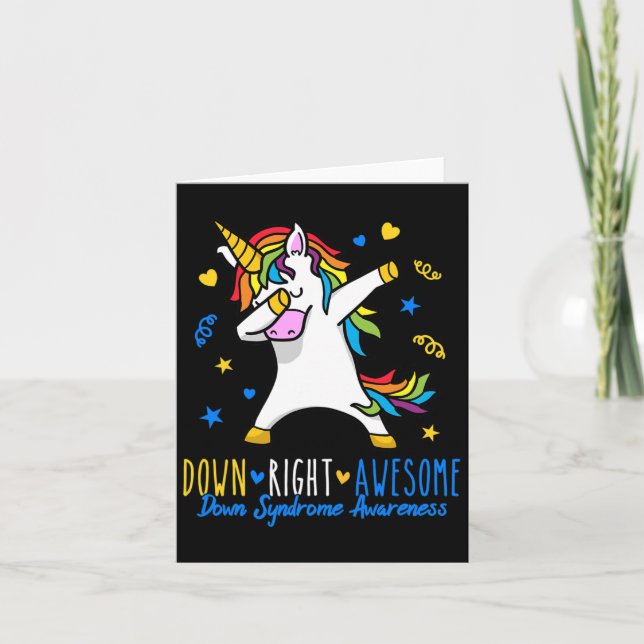 Down Right Awesome Down Syndrome Awareness Dabbing Card (Front)