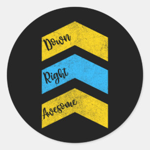 Down Right Awesome Kid Classic Round Sticker