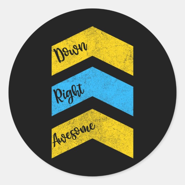 Down Right Awesome Kid  Classic Round Sticker (Front)