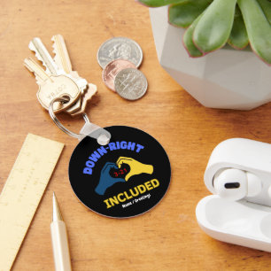 Down-Right Included World Down Syndrome Day Aware Key Ring