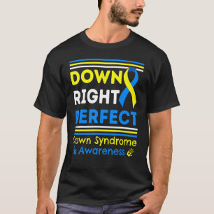 Down Right Perfect Blue Yellow Ribbon T21 Down Syn T-Shirt