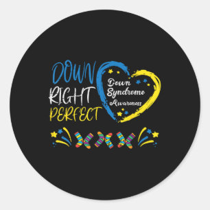 Down Right Perfect Down Syndrome Awareness Boys Gi Classic Round Sticker