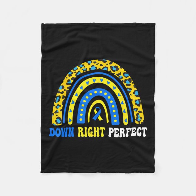 Down Right Perfect Down Syndrome Awareness Family  Fleece Blanket (Front)