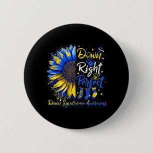 Down Right Perfect Down Syndrome Awareness Ribbon 6 Cm Round Badge