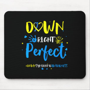 Down Right Perfect Down Syndrome Awareness Ribbon Mouse Mat