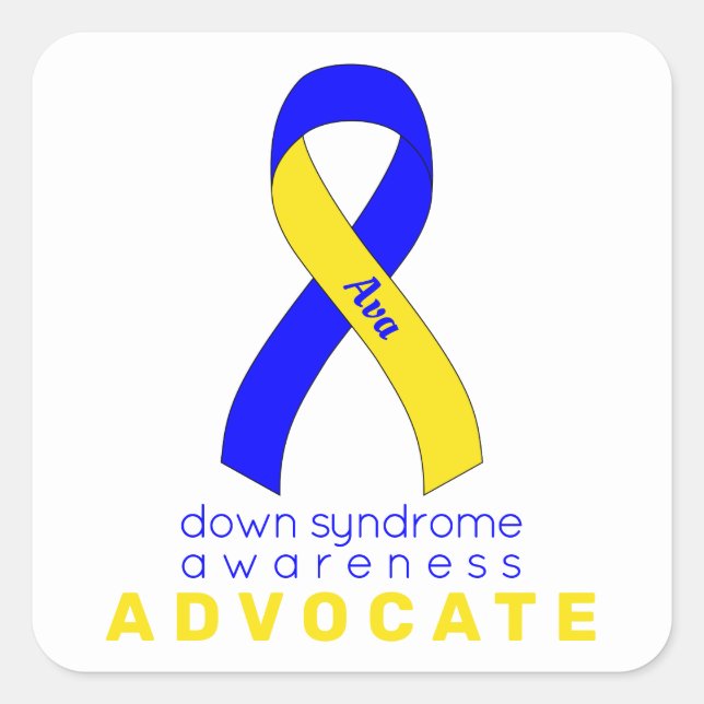Down Syndrome Advocate White Square Sticker (Front)