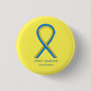 Down Syndrome Art Awareness Ribbon Pin Button