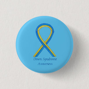 Down Syndrome Art Awareness Ribbon Pin Button