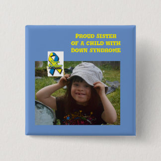 down syndrome awareness 15 cm square badge
