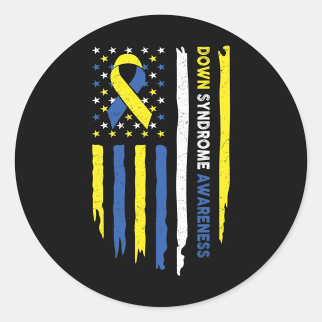 Down Syndrome Awareness 1  Classic Round Sticker (Front)