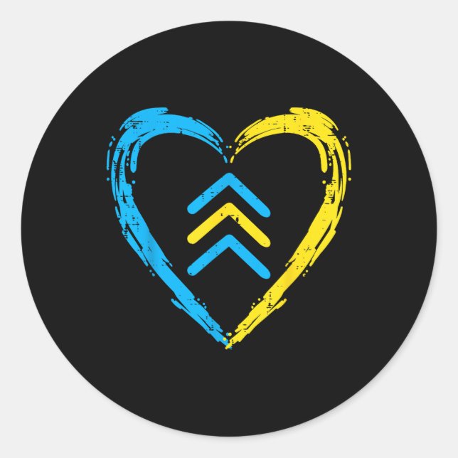 Down Syndrome Awareness Arrows Trisomy 21 T21 Men  Classic Round Sticker (Front)