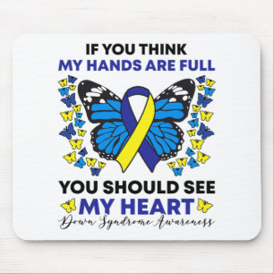 Down Syndrome Awareness Blue And Yellow Ribbon T21 Mouse Mat