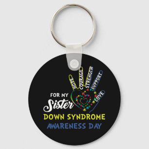 Down Syndrome Awareness Brother Sister Key Ring