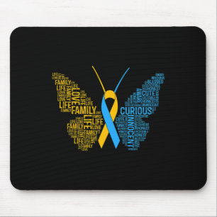 Down Syndrome Awareness Butterfly Support Gift Mouse Mat