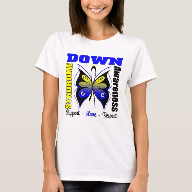 Down Syndrome Awareness Butterfly T-Shirt (Front)