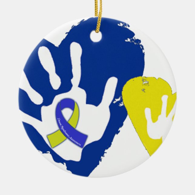 Down Syndrome Awareness Ceramic Tree Decoration (Front)