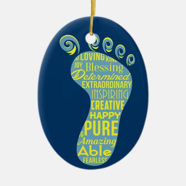 Down syndrome awareness ceramic tree decoration (Front)